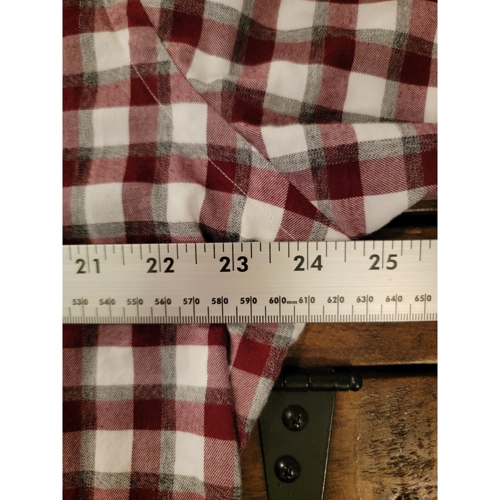 Cremieux Mens XL Slim Fit Burgundy White Buffalo Check Plaid Cotton‎ Button Down - Picture 8 of 8